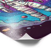 Astronaut im Weltraum Fotodruck (Ecke)