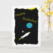 Astronaut im Weltraum-Geburtskarte Karte (Gelbe Blume)