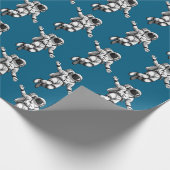 Astronaut im Weltraum Geschenkpapier (Ecke)