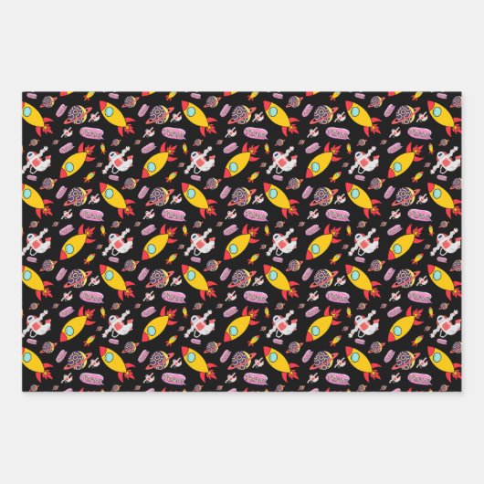 Astronaut im Weltraum Geschenkpapier Set (Vorderseite 3)