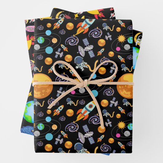 Astronaut im Weltraum Geschenkpapier Set (Beispiel)