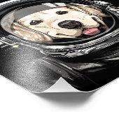 Astronaut im Weltraum Golden Retriever Lover Pet D Fotodruck (Ecke)
