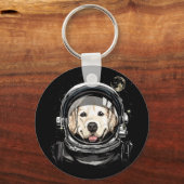 Astronaut im Weltraum Golden Retriever Lover Pet D Schlüsselanhänger (Vorderseite)
