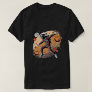 Astronaut im Weltraum Halloween-Pampkin T-Shirt