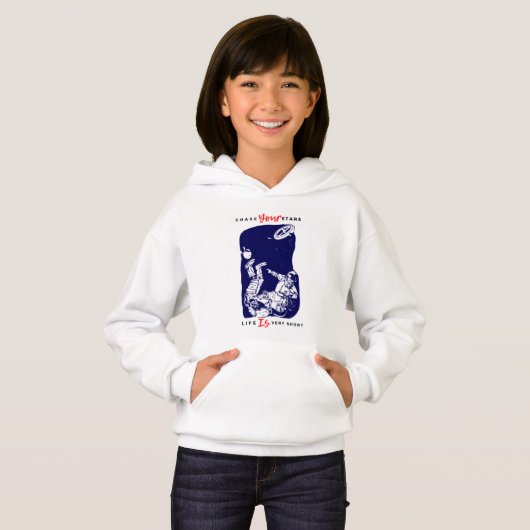 Astronaut im Weltraum Hoodie (Vorne ganz)