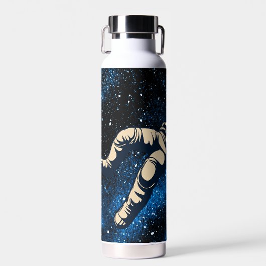 Astronaut im Weltraum-Individuelle Name Trinkflasche (Vorne)