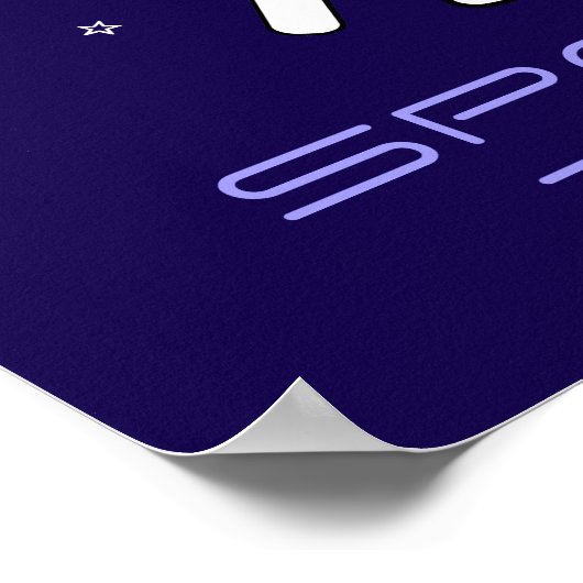 Astronaut im Weltraum - Kunst im Lila, Schwarz und Poster (Ecke)