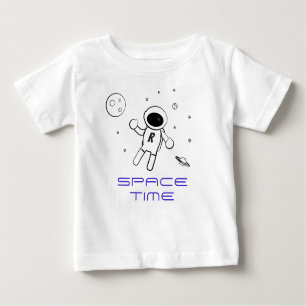 Astronaut im Weltraum - Kunst in Schwarz, Weiß und Baby T-shirt