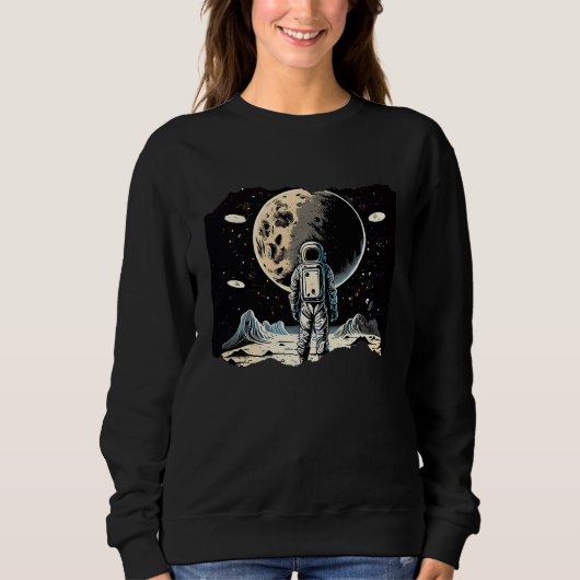 Astronaut im Weltraum Kunstwerk 2 Sweatshirt (Vorderseite)