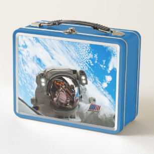 Astronaut im Weltraum Metall Brotdose