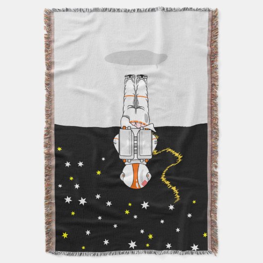 Astronaut im Weltraum mit Kurzem Wind gefangen Decke (Vorderseite Vertikal)