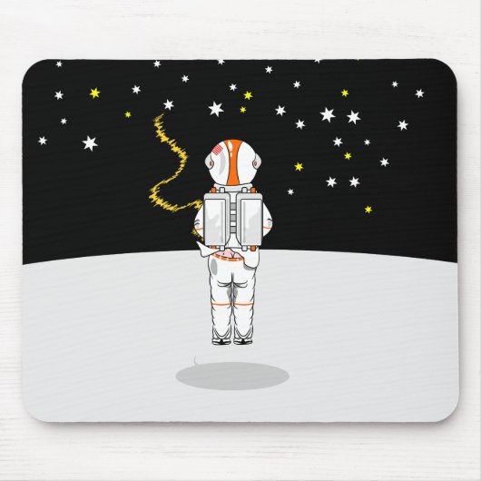 Astronaut im Weltraum mit Kurzem Wind gefangen Mousepad (Vorne)