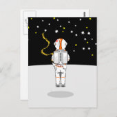 Astronaut im Weltraum mit Kurzem Wind gefangen Postkarte (Vorne/Hinten)