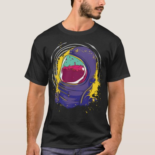 Astronaut im Weltraum mit mit Flüssiggas gefüllter T-Shirt (Vorderseite)