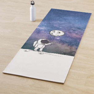 Astronaut im Weltraum mit Mondballon Kosmos Sterne Yogamatte