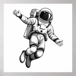 Astronaut im Weltraum Poster