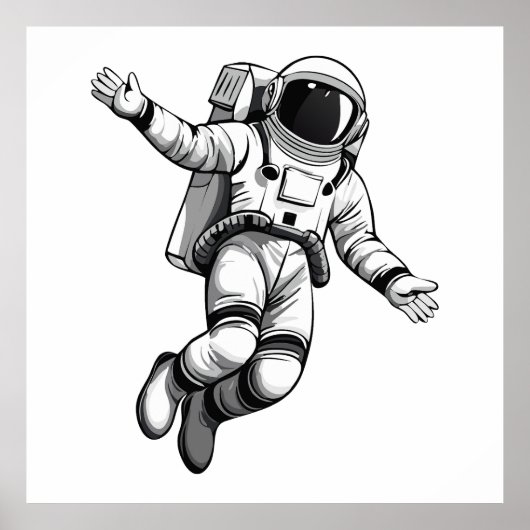 Astronaut im Weltraum Poster (Vorne)