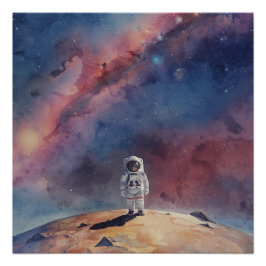 Astronaut im Weltraum Poster