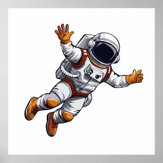 Astronaut im Weltraum Poster (Vorne)