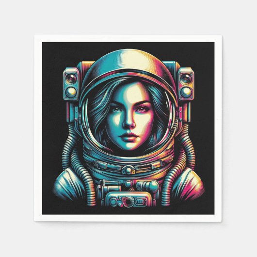 Astronaut im Weltraum! Serviette (Vorderseite)