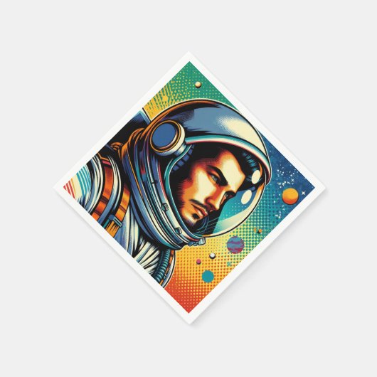 Astronaut im Weltraum! Serviette (Ecke)