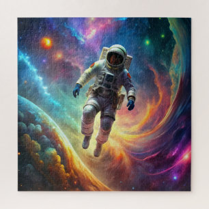 Astronaut im Weltraum suspendiert, inmitten des wi Puzzle
