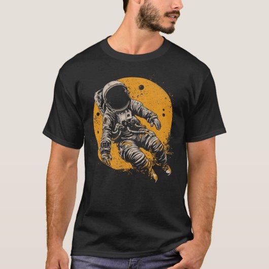 Astronaut im Weltraum T-Shirt (Vorderseite)