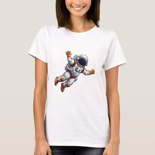 Astronaut im Weltraum T-Shirt (Vorderseite)