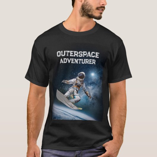 Astronaut im Weltraum über der Erde surfen T-Shirt (Vorderseite)