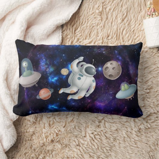 Astronaut im Weltraum UFO Alien Schiff Jungs Schla Lendenkissen (Decke)
