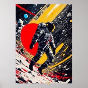 Astronaut im Weltraum verloren Poster