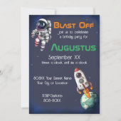 Astronaut im Weltraum zum Geburtstag Einladung (Vorderseite)