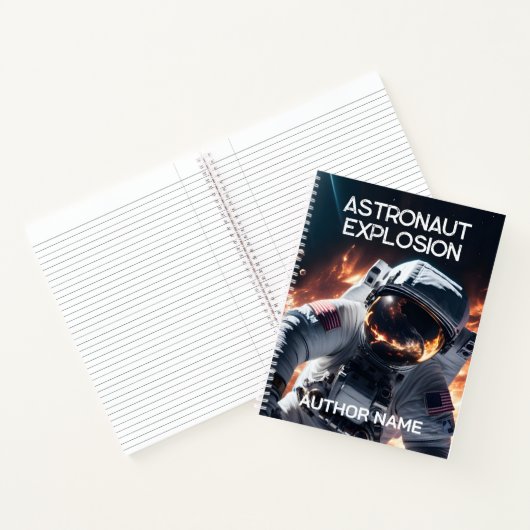 Astronaut im Weltraumbuch-Notebook Notizblock (Innenseite)