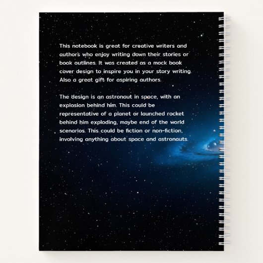Astronaut im Weltraumbuch-Notebook Notizblock (Rückseite)
