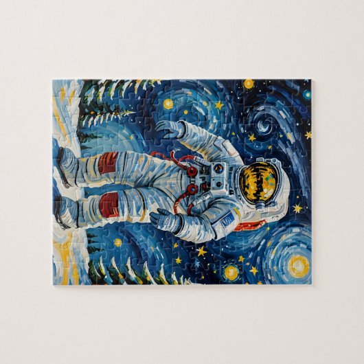 Astronaut im Winterwald Puzzle (Horizontal)