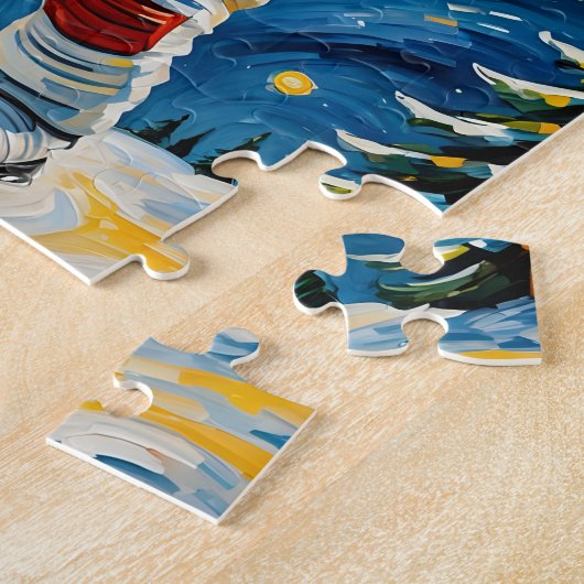 Astronaut im Winterwald Puzzle (Seite)