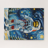 Astronaut im Winterwald Puzzle (Horizontal)