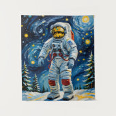 Astronaut im Winterwald Wandteppich (Vorderseite)