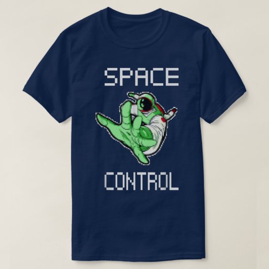 Astronaut in 8bit optics and space control T-Shirt (Design vorne)
