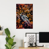 Astronaut in Blumen Kunstprint Gothic Sci-Fi Poster (Heimbüro)