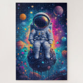 Astronaut in Colorful Space Scene Puzzle (Vertikal)