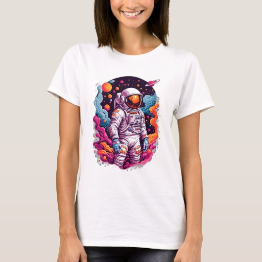 Astronaut in der Galaxie verloren T-Shirt (Vorderseite)