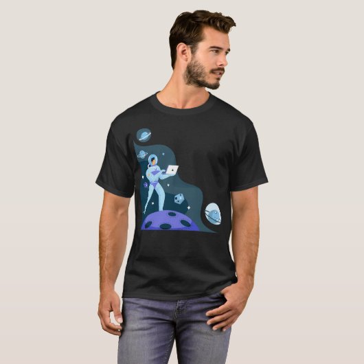 Astronaut in der Raumfahrt T Shirt Design (Vorne ganz)