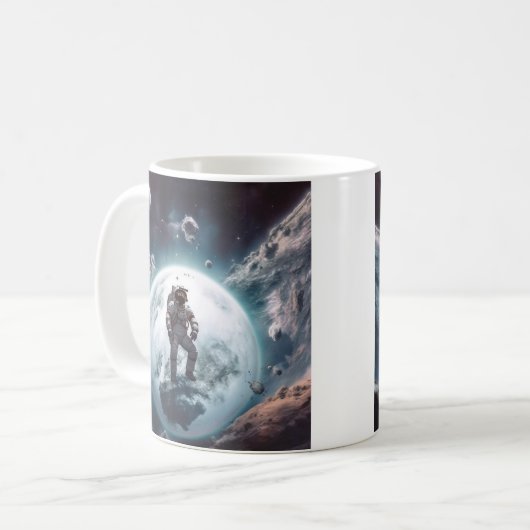 Astronaut in der Tasse der Keramik (Vorderseite Links)