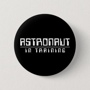 Astronaut in der Trainingstaste Button