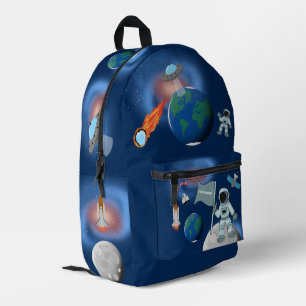 Astronaut in der Weltraumgalaxie Personalisierter Bedruckter Rucksack