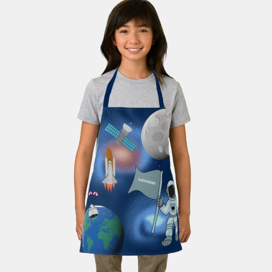 Astronaut in der Weltraumgalaxie Personalisierter Schürze (Insitu)