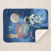 Astronaut in der Weltraumgalaxie Personalisierter Sherpadecke (Vorderseite (Horizontal))