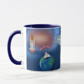 Astronaut in der Weltraumgalaxie Personalisierter  Tasse (Links)