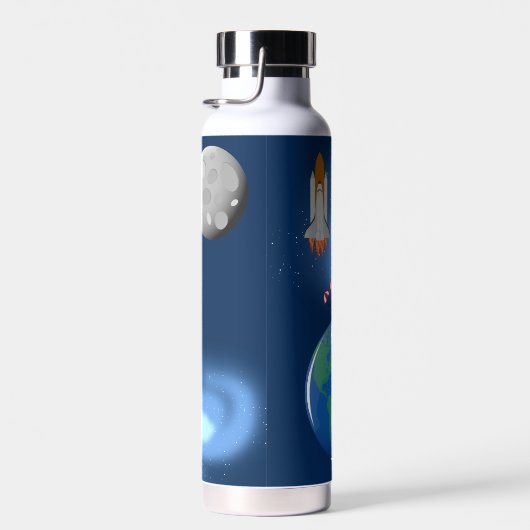 Astronaut in der Weltraumgalaxie Personalisierter Trinkflasche (Rechts)
